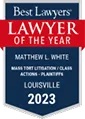 Logo Recognizing Gray and White Law's affiliation with lawyer-of -the-yaer-2023